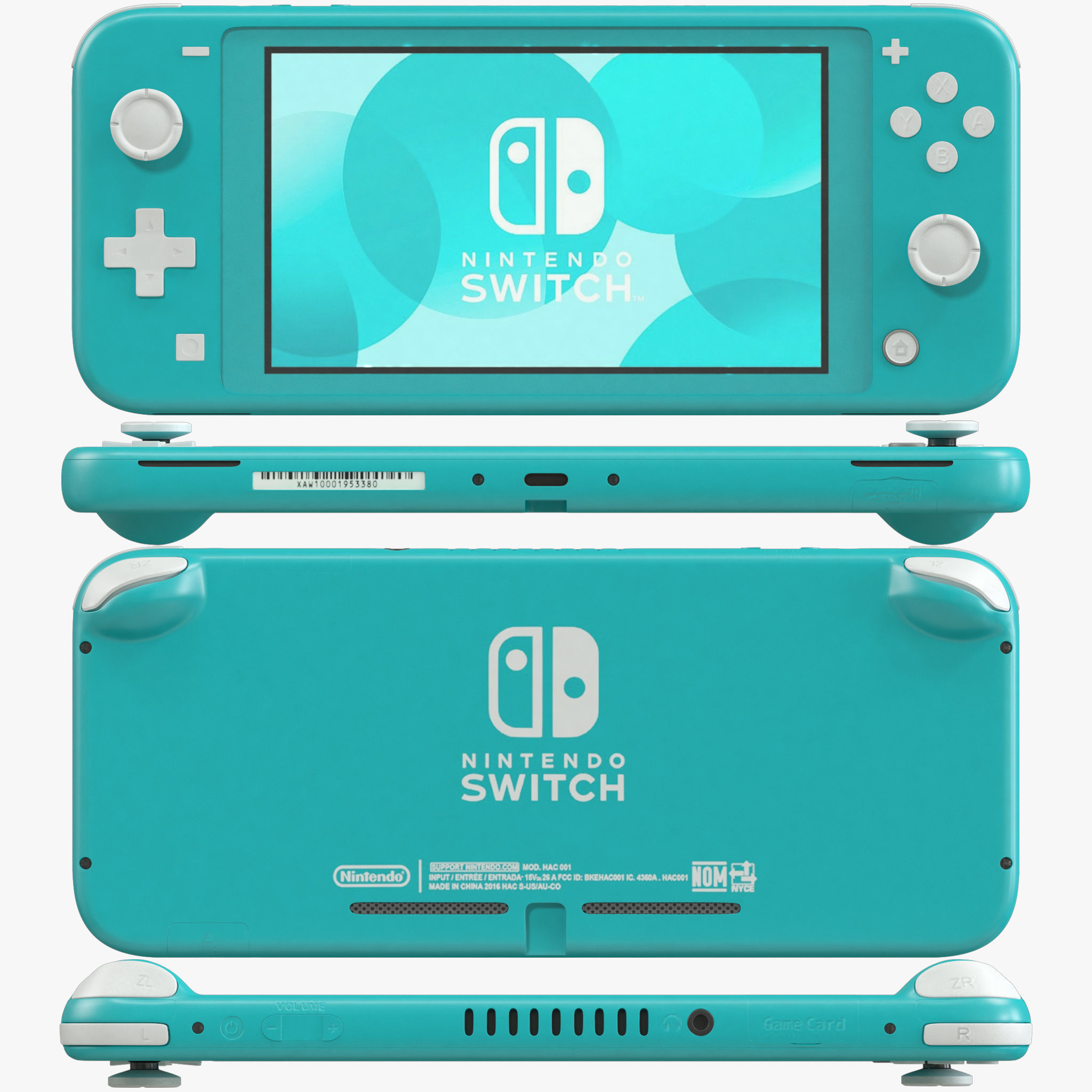 Nintendo Switch Lite - Turquoise 3D model | CGTrader