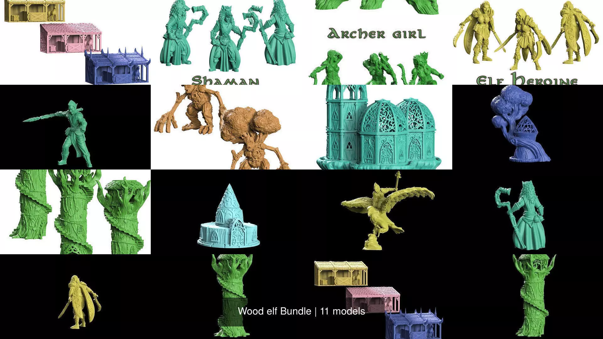 Wood elf Bundle 3D Model Collection_0