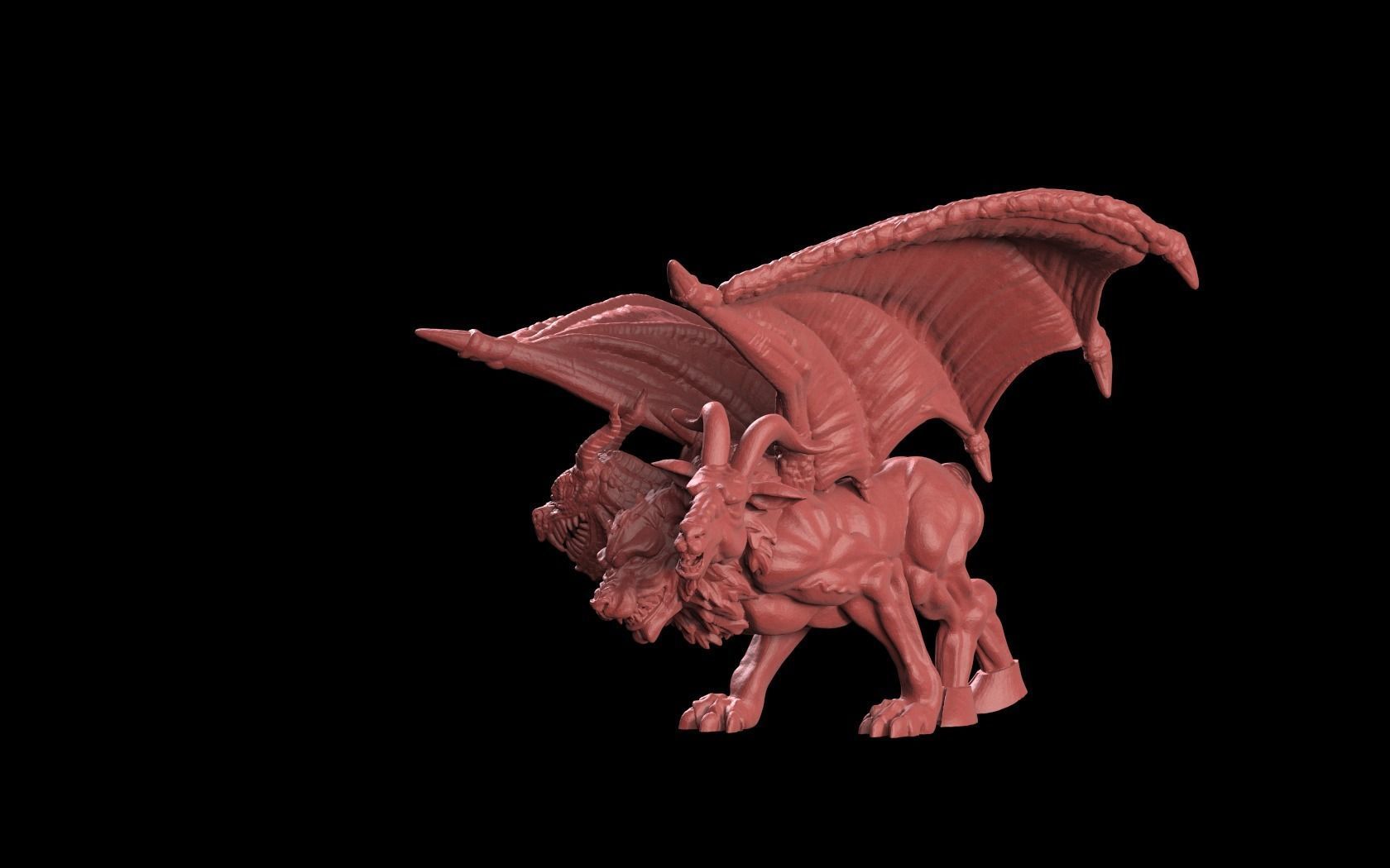Chimera dragon 3D print model_2