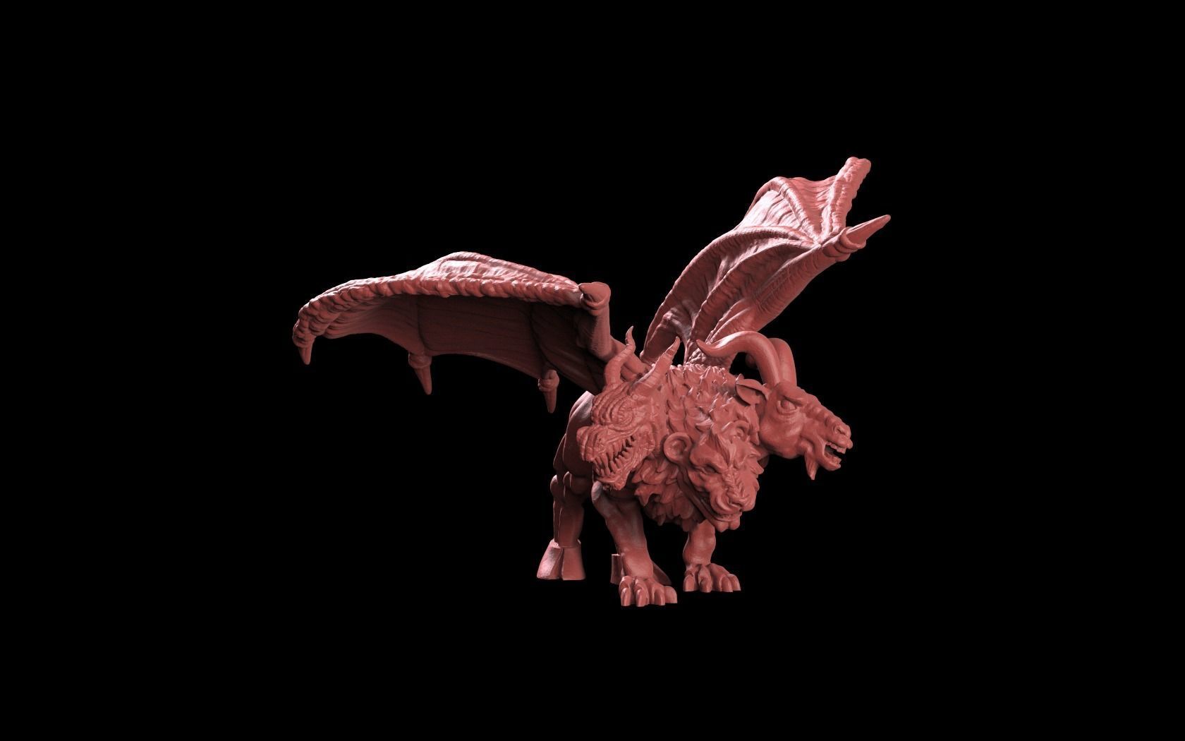 Chimera dragon 3D print model_3