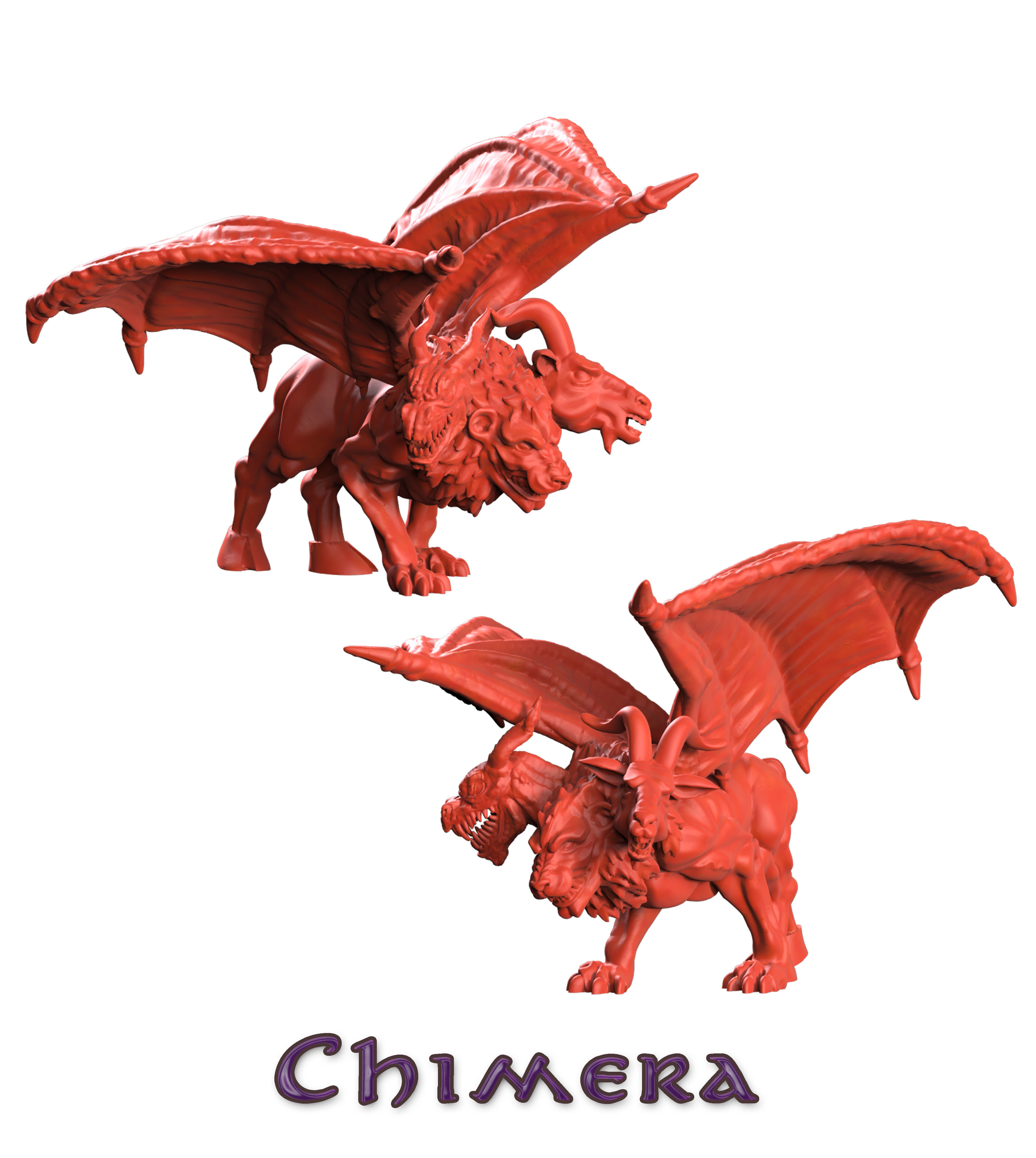 Chimera dragon 3D print model_4