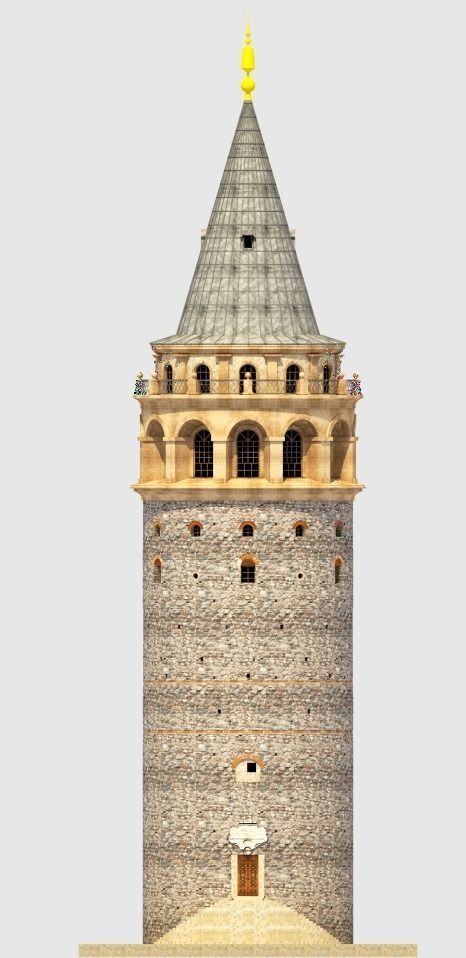 The Galata Tower Low-poly 3D model_4
