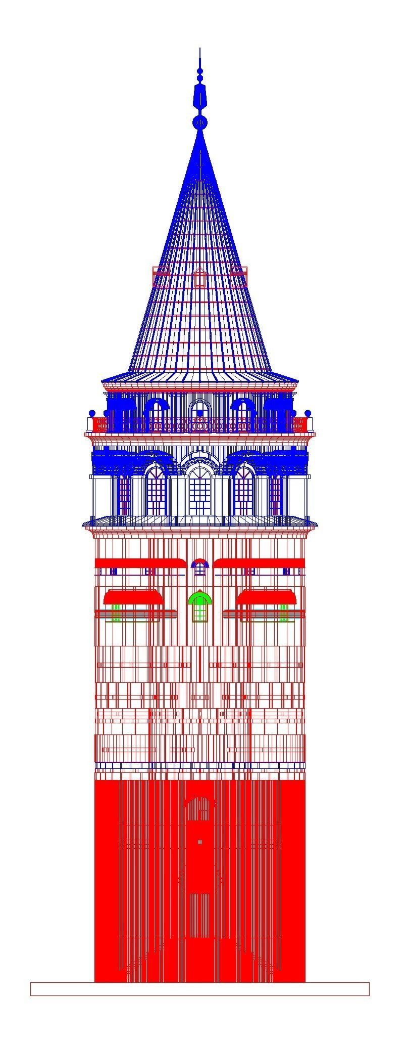 The Galata Tower Low-poly 3D model_6
