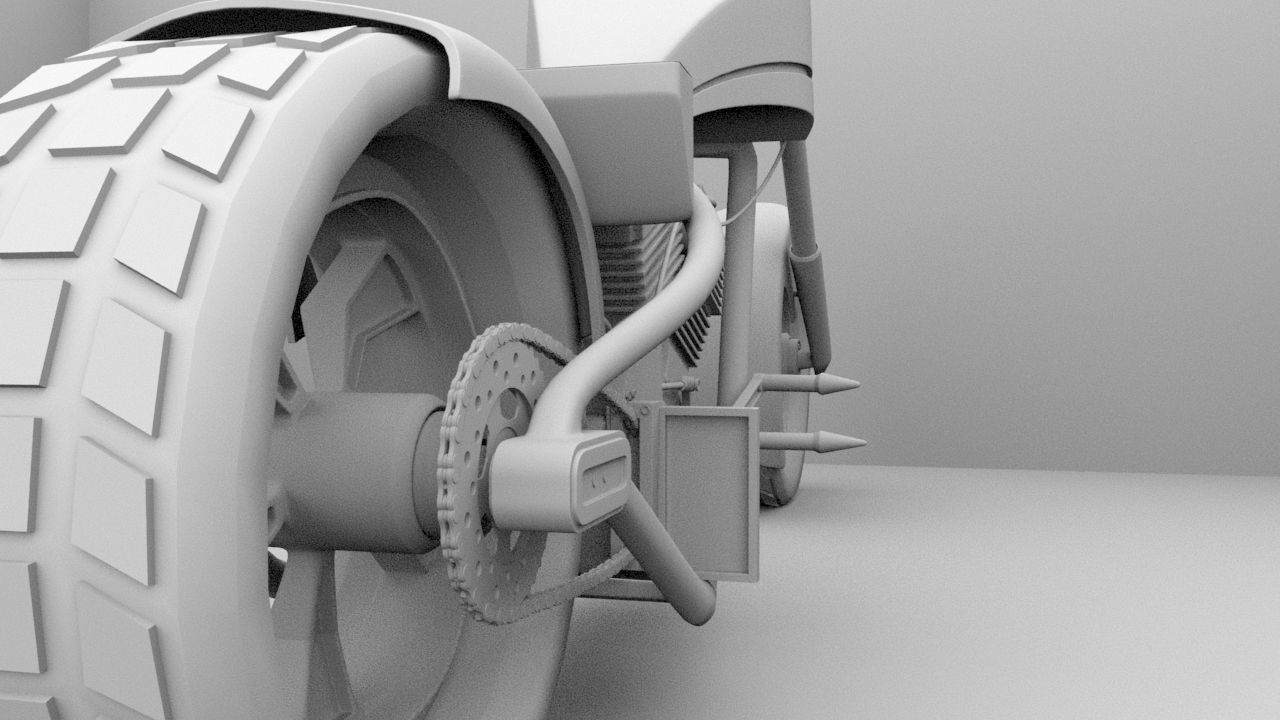 Chopper skull fire 3D model_8