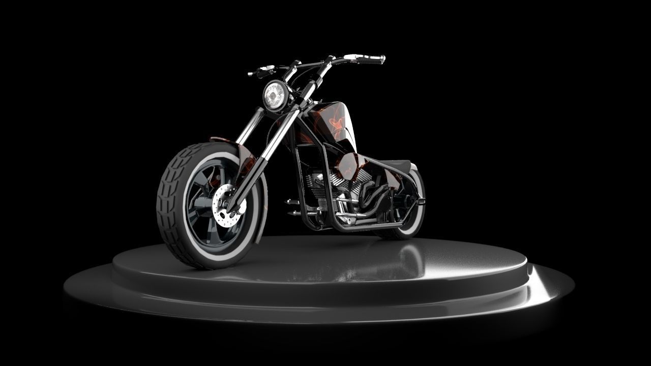 Chopper skull fire 3D model_6