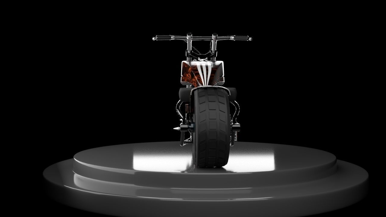 Chopper skull fire 3D model_4