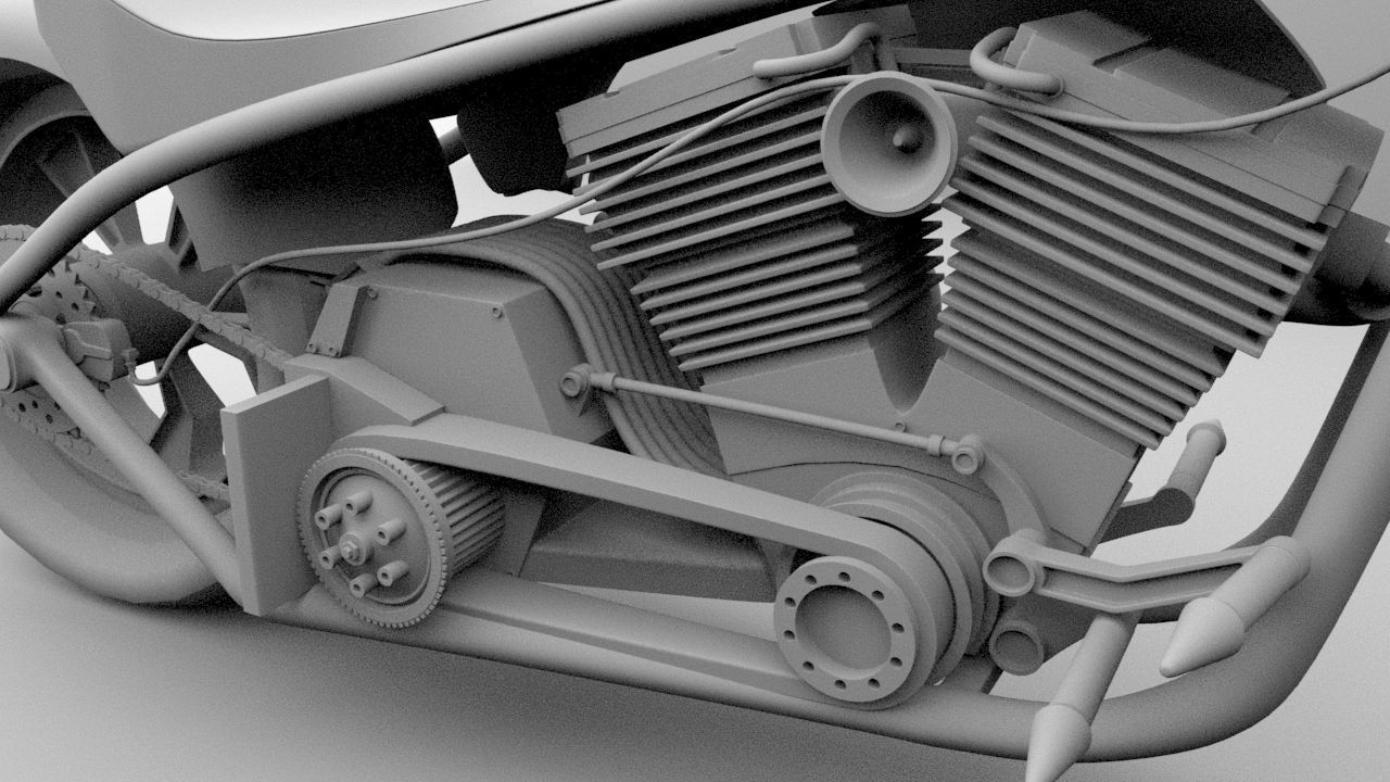 Chopper skull fire 3D model_9