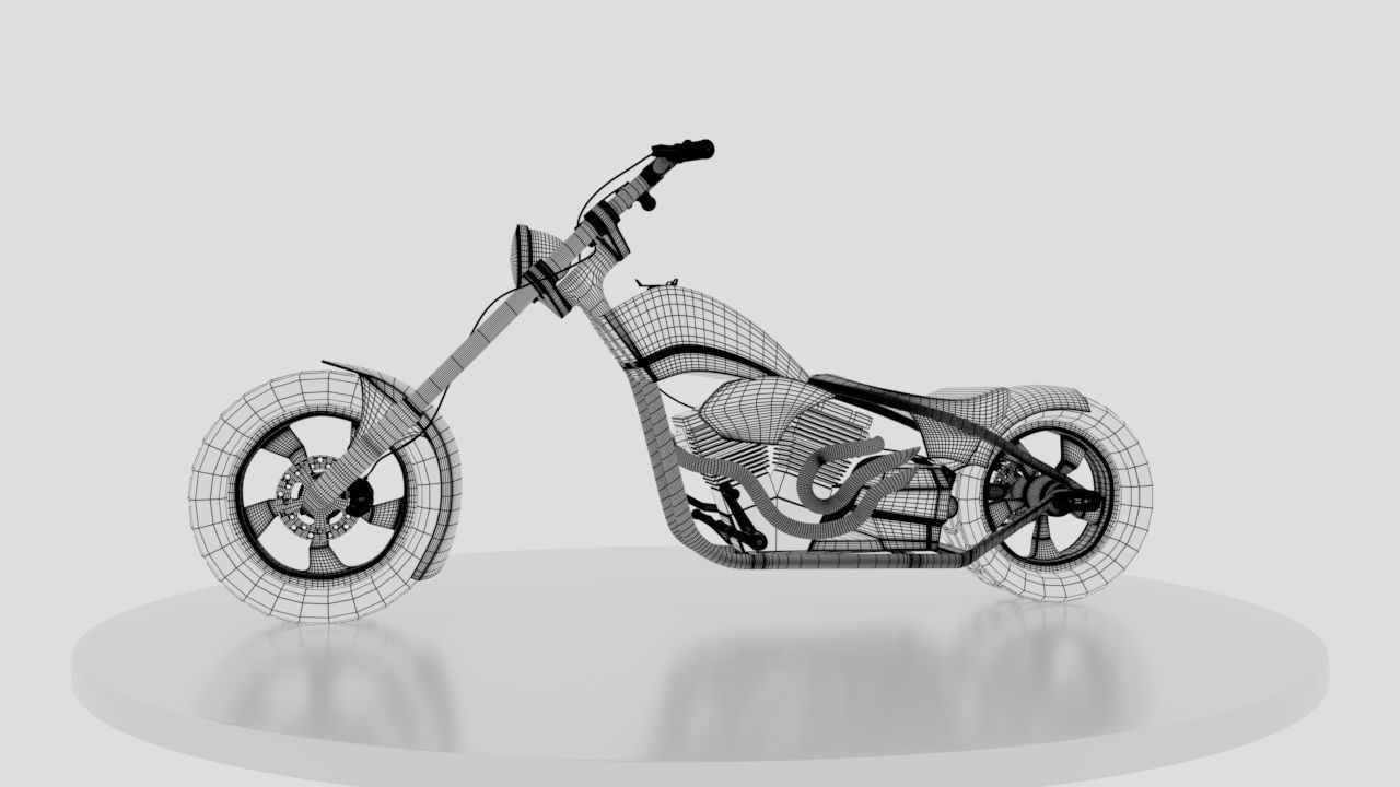 Chopper skull fire 3D model_20