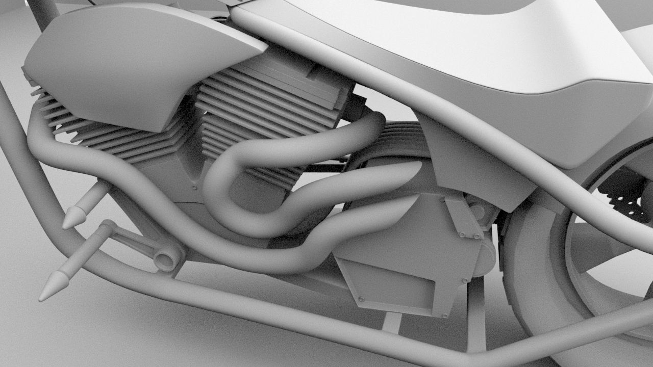 Chopper skull fire 3D model_7