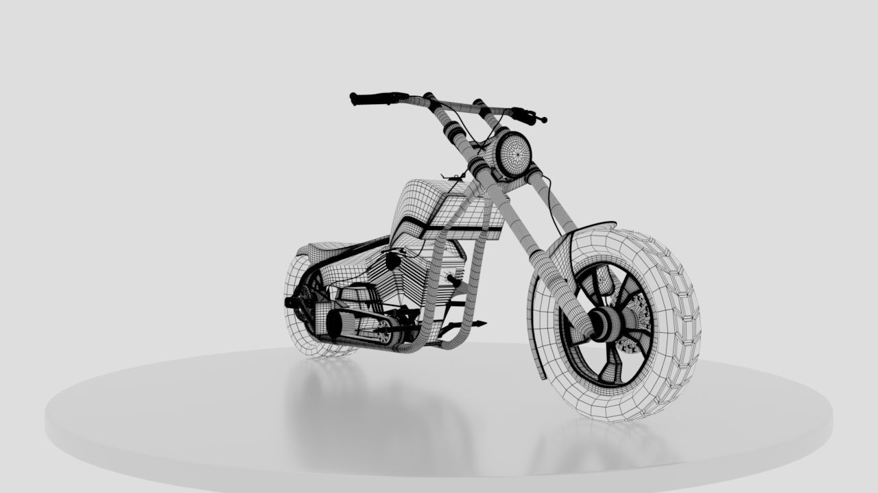 Chopper skull fire 3D model_19