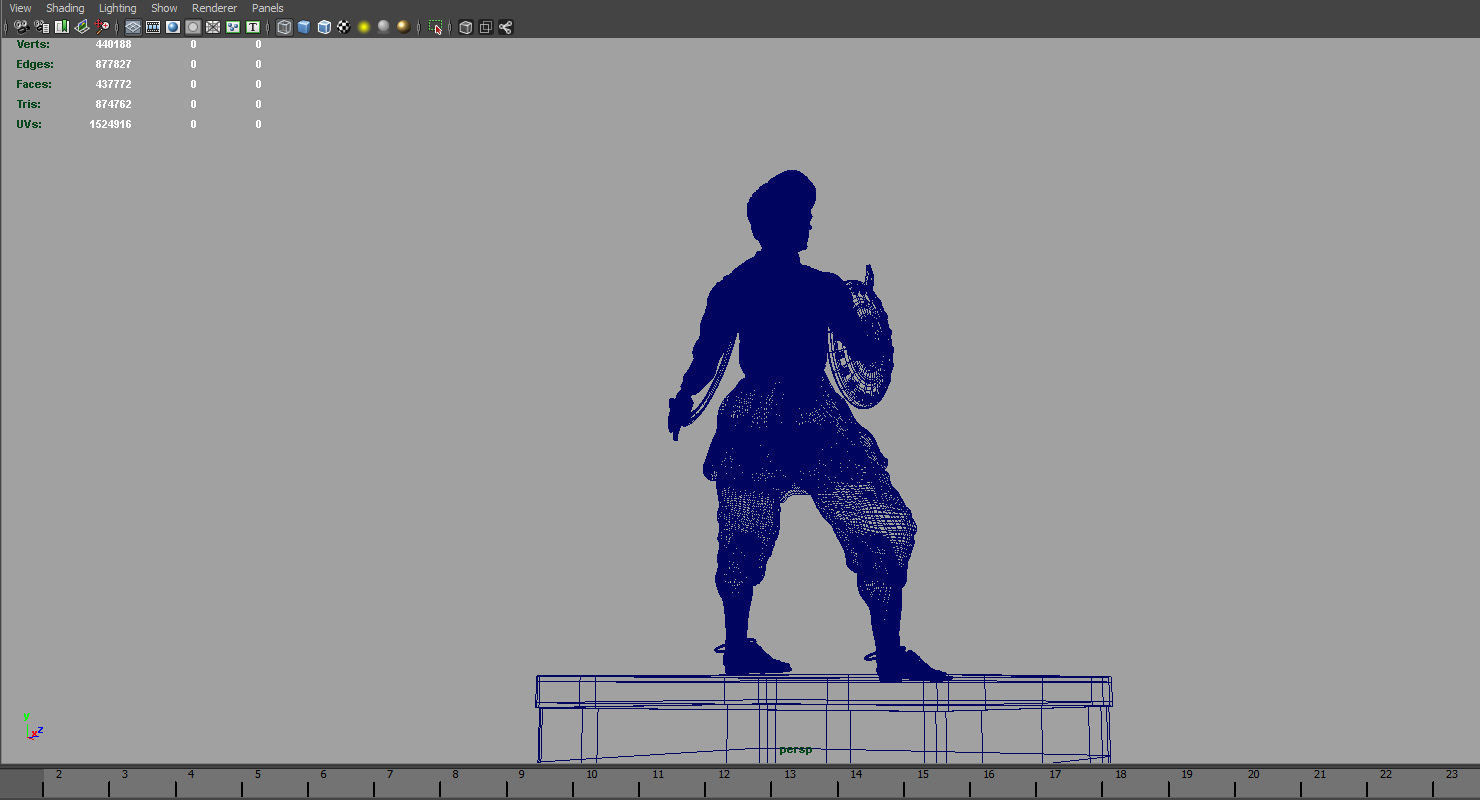 sangolli rayanna statue 3d model 3D model_1