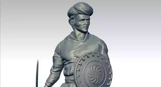 sangolli rayanna statue 3d model 3D model