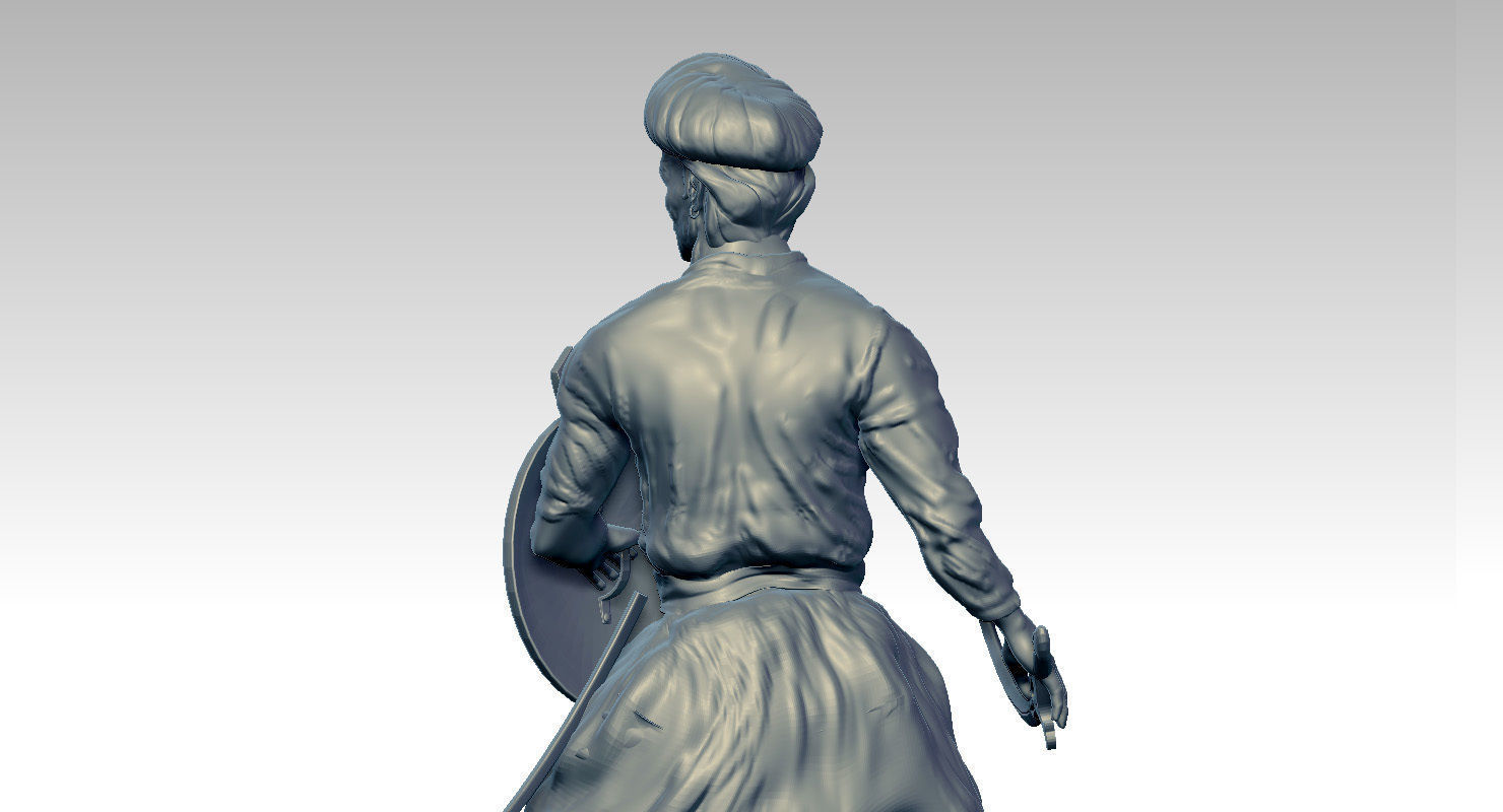 sangolli rayanna statue 3d model 3D model_4