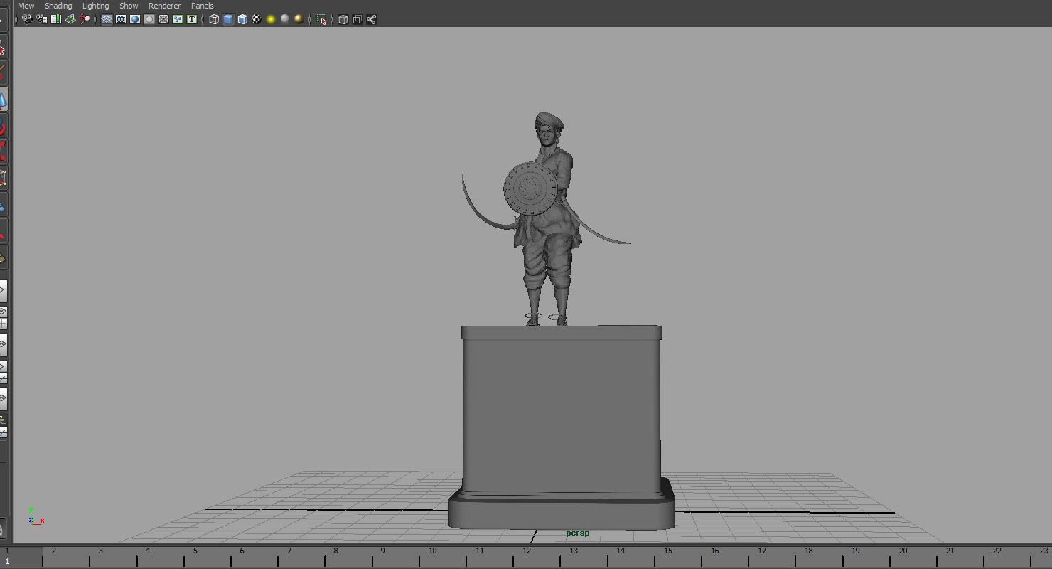 sangolli rayanna statue 3d model 3D model_10