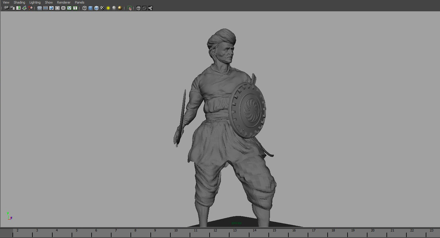 sangolli rayanna statue 3d model 3D model_9