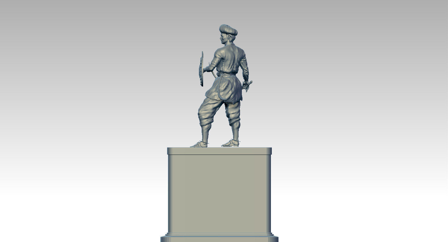 sangolli rayanna statue 3d model 3D model_2