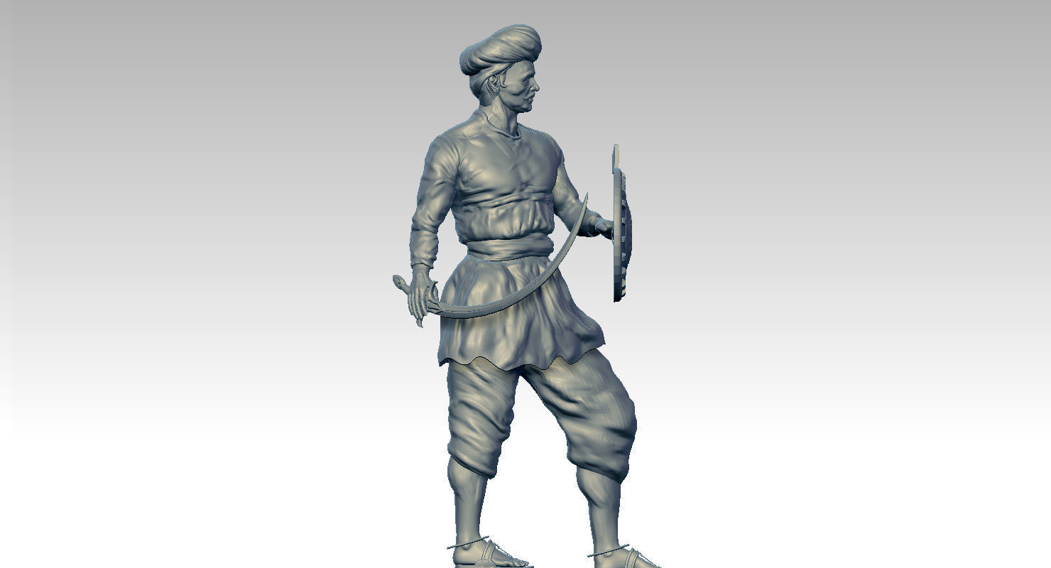 sangolli rayanna statue 3d model 3D model_6