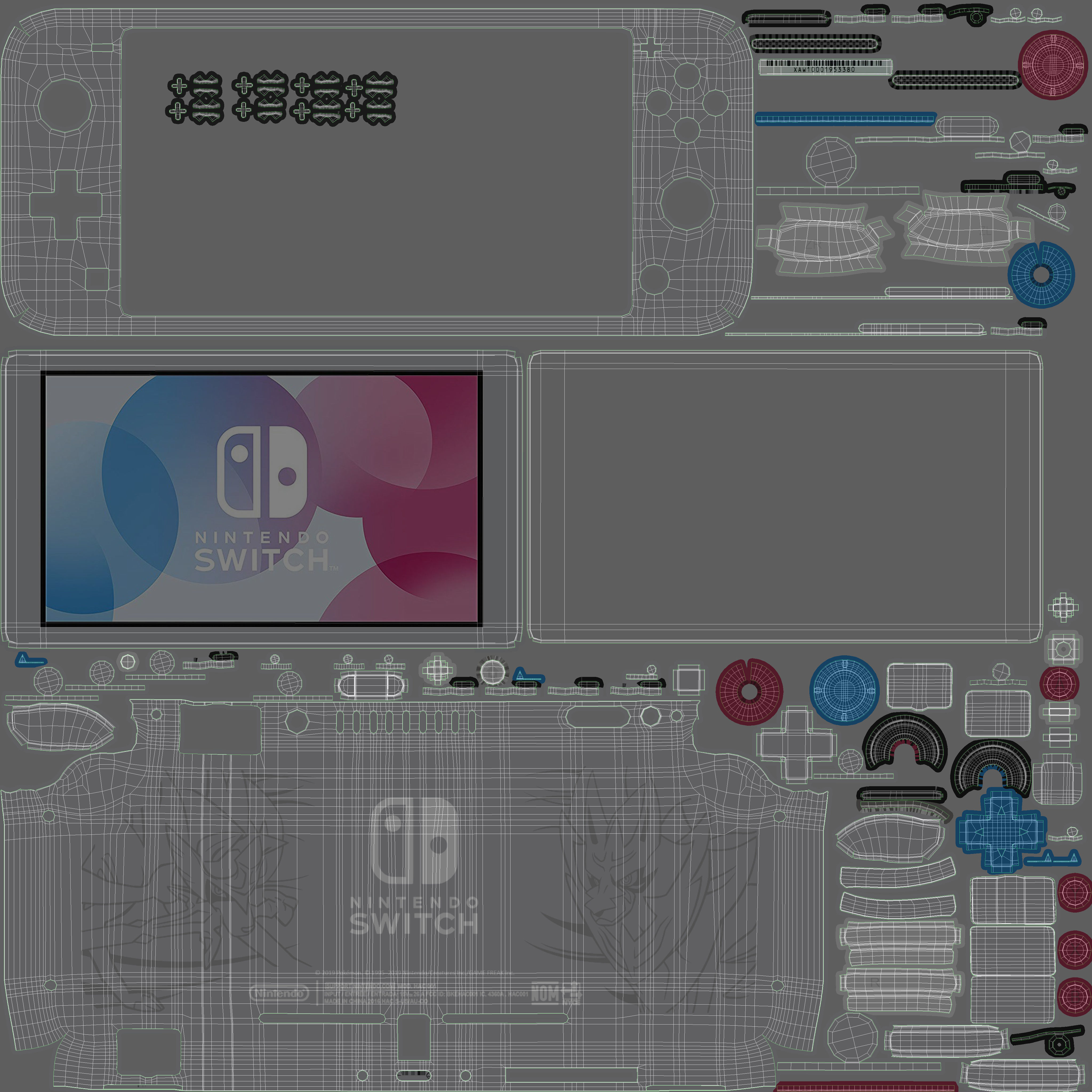 Nintendo Switch Lite Zacian and Zamazenta Edition 3D model_30