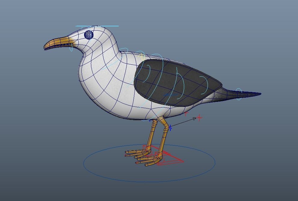 Cartoon Seagull - Rigged Low-poly 3D model_9