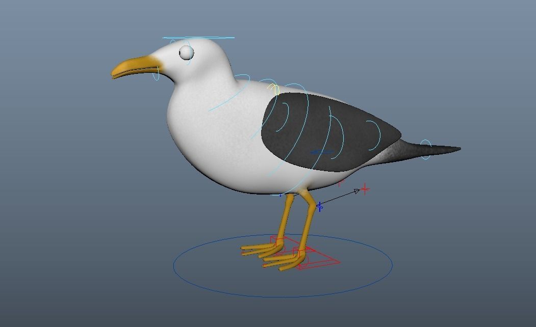 Cartoon Seagull - Rigged Low-poly 3D model_5