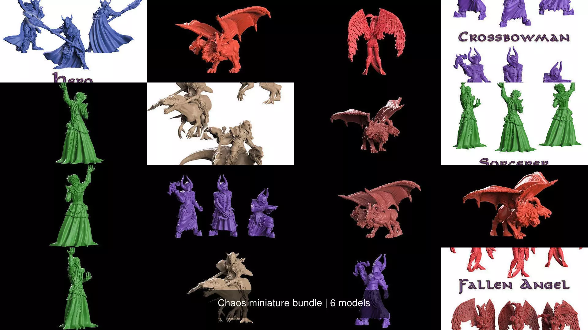 Chaos miniature bundle 3D Model Collection_0