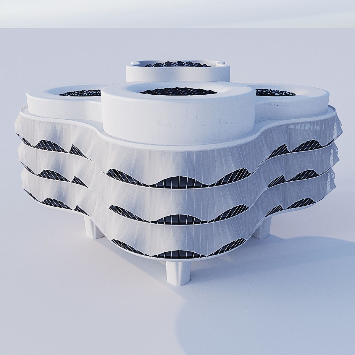 Futuristic building 12 3D model_1