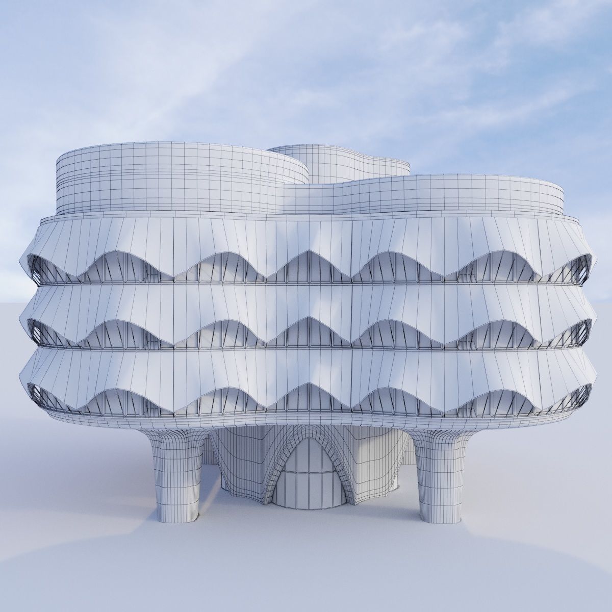 Futuristic building 12 3D model_5