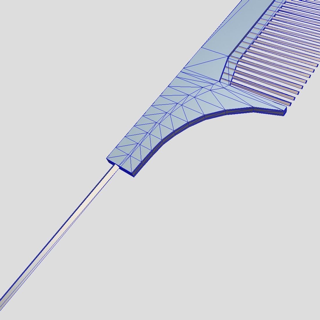 Pin Tail Comb Low-poly 3D model_15