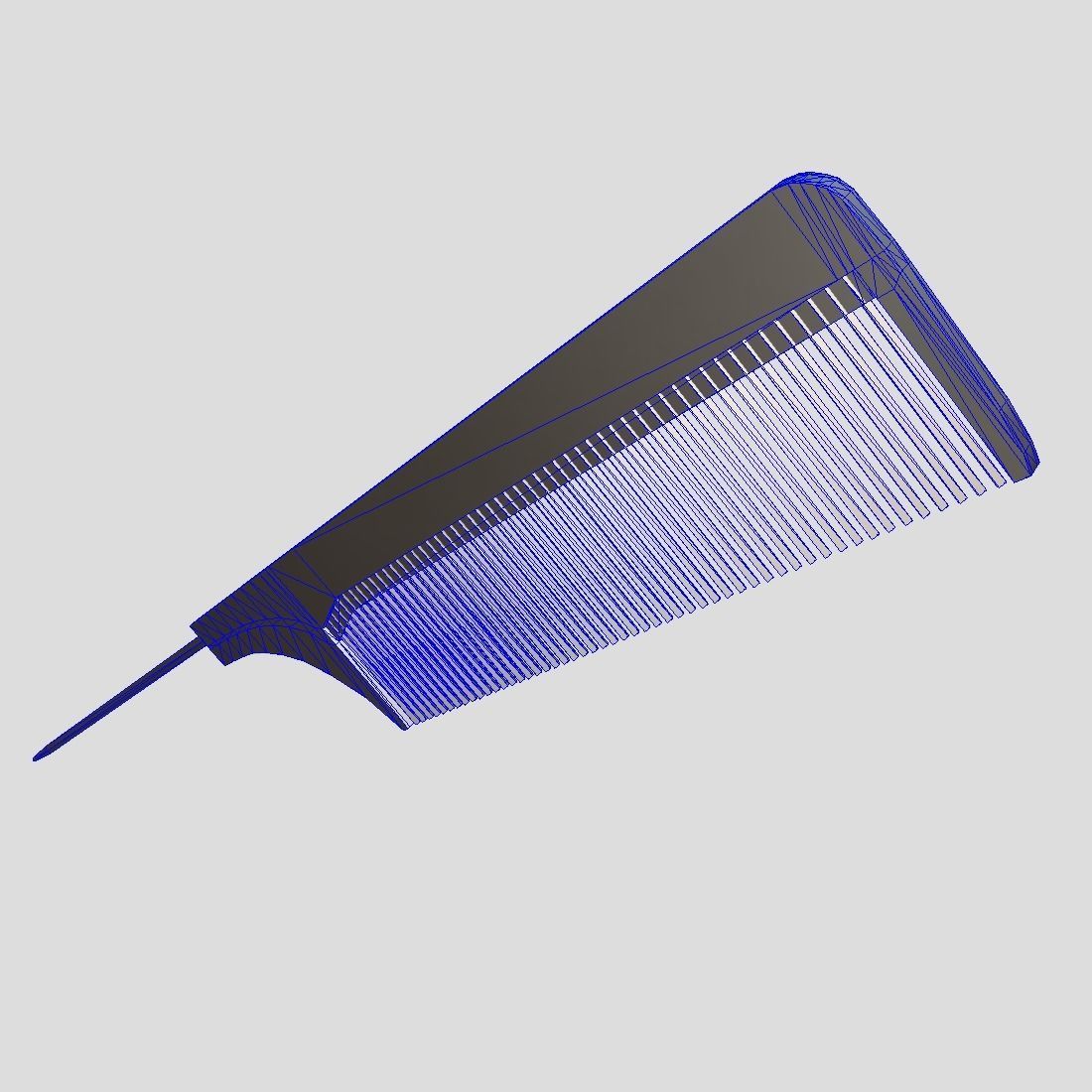 Pin Tail Comb Low-poly 3D model_5