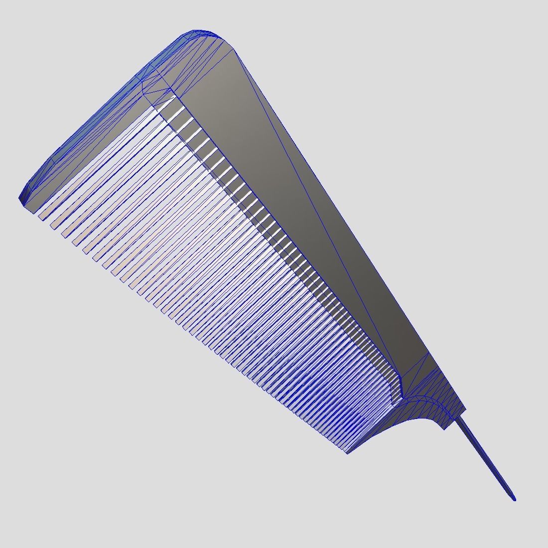 Pin Tail Comb Low-poly 3D model_9