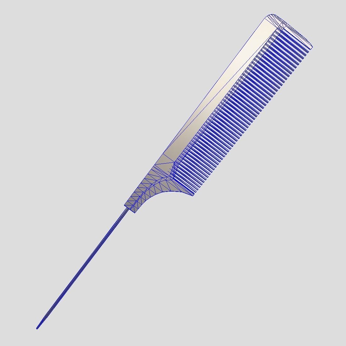 Pin Tail Comb Low-poly 3D model_3