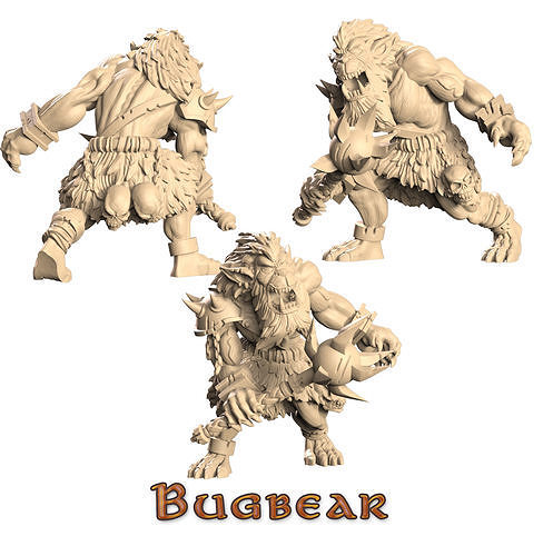 Bugbear monster holding sword 3D print model