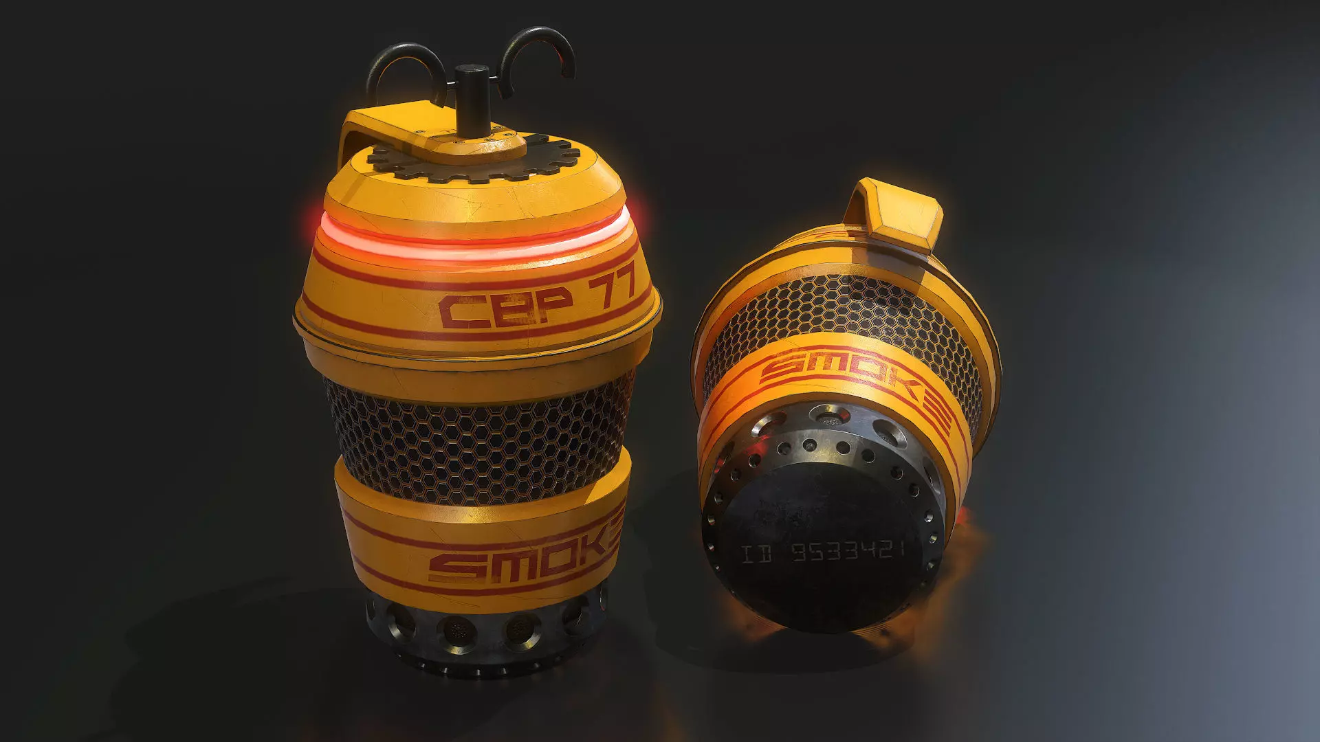 Sci-fi Grenade - CBP 77 Smoke Game Asset Low-poly 3D model