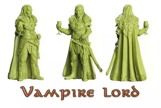 Vampire-mounted-dismounted three vampire lord figurines 3D print model