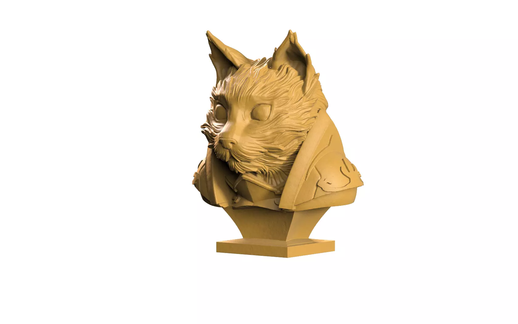 Cat bust 3D print model_0