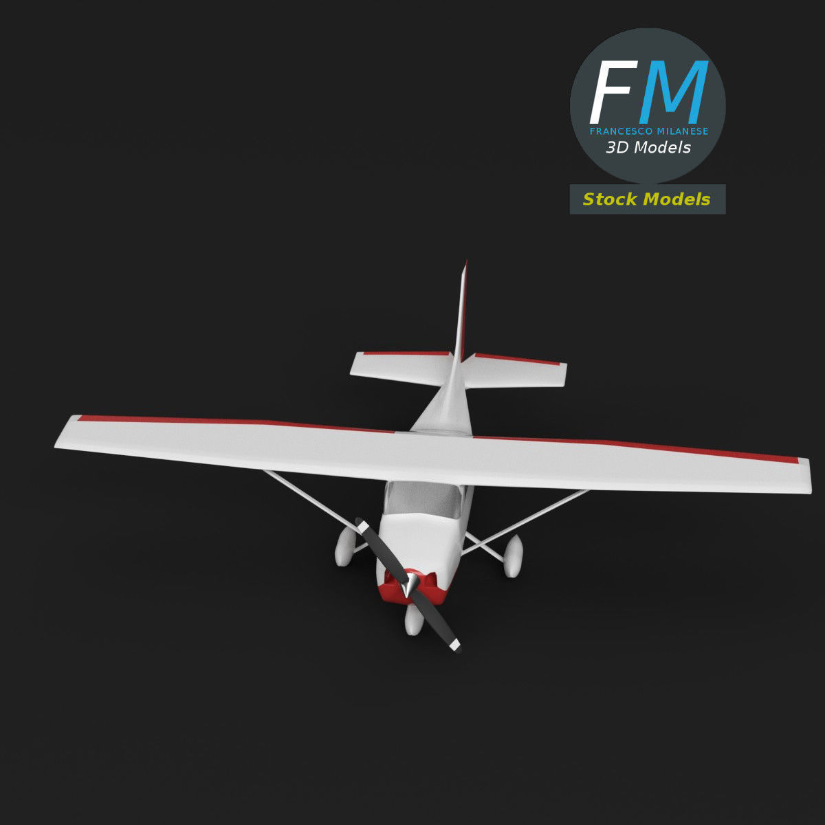 Toy personal use airplane 3D model_2