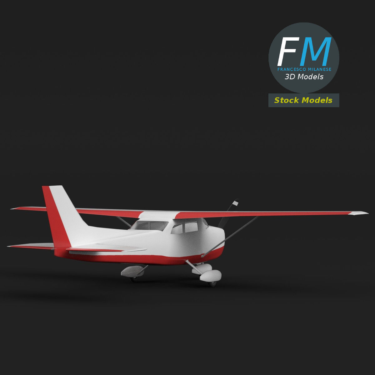 Toy personal use airplane 3D model_4