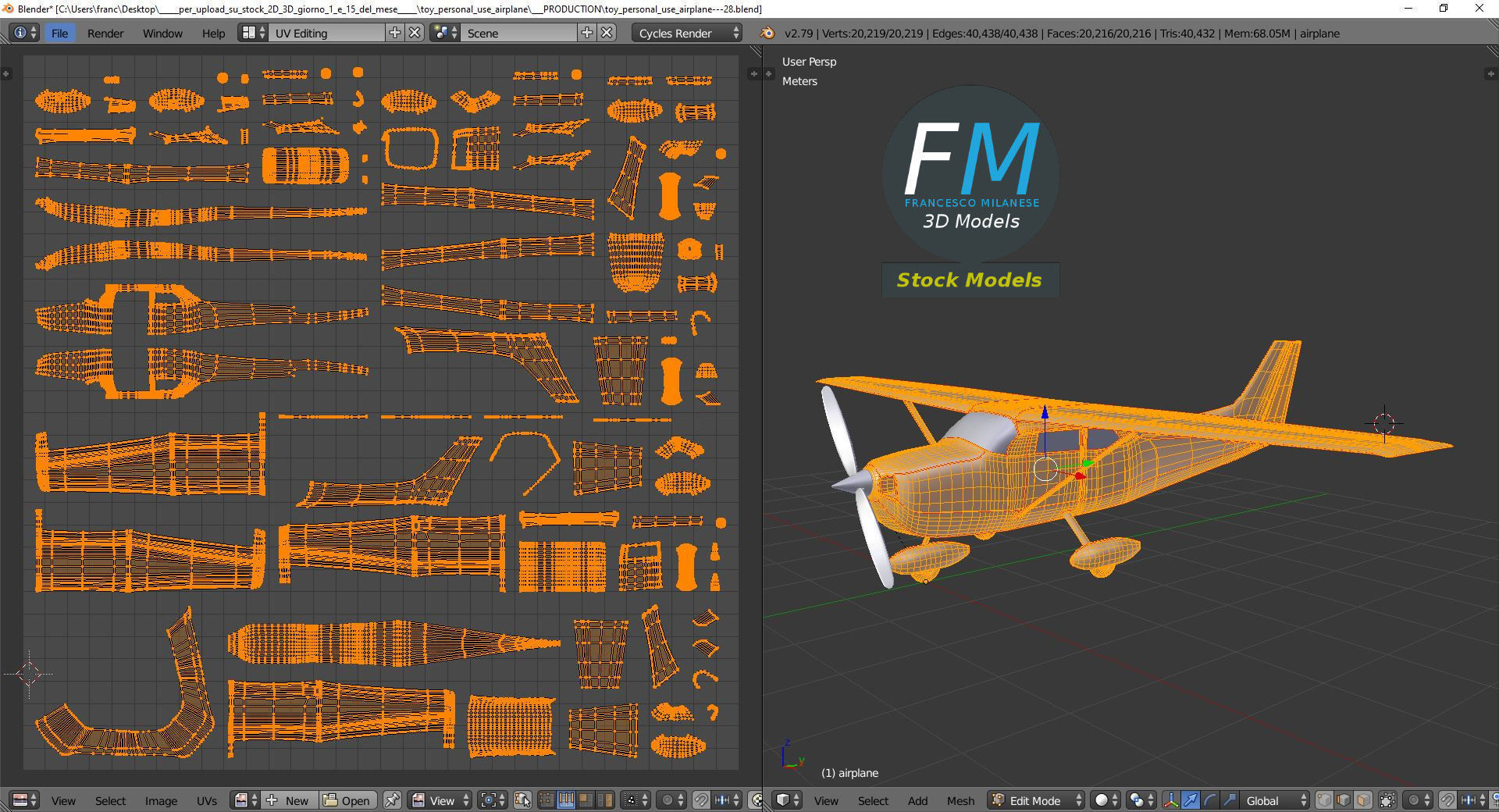 Toy personal use airplane 3D model_10