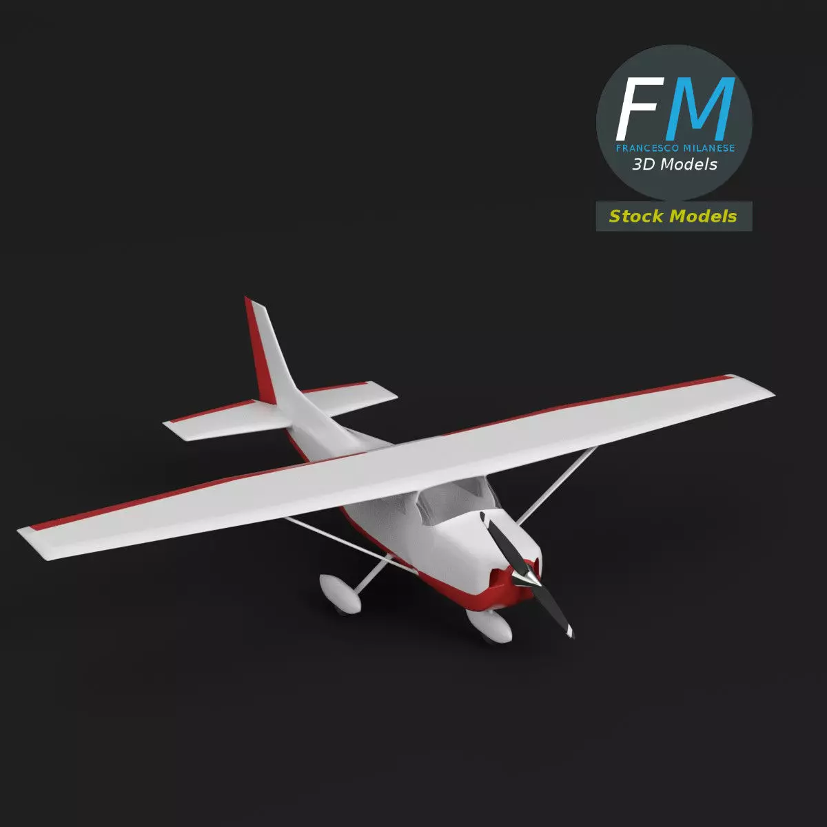 Toy personal use airplane 3D model_0