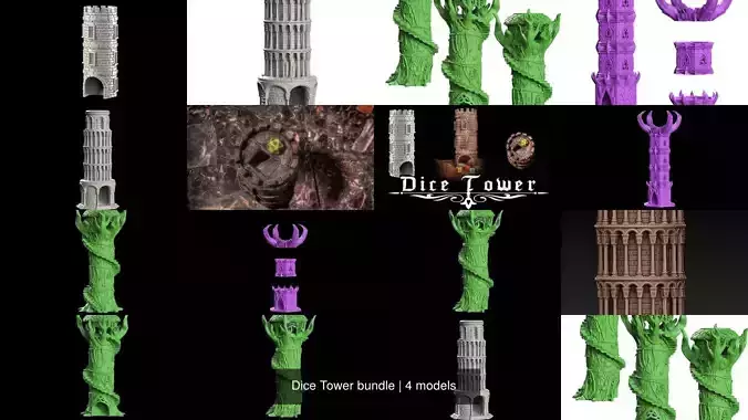 Dice Tower bundle 3D Model Collection