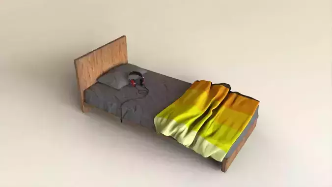 Retro Colors Lowpoly Bed