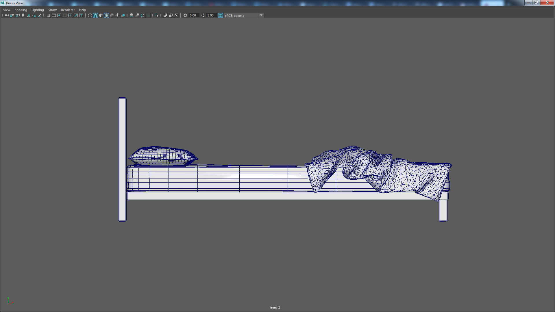 Retro Colors Lowpoly Bed Low-poly 3D model_9