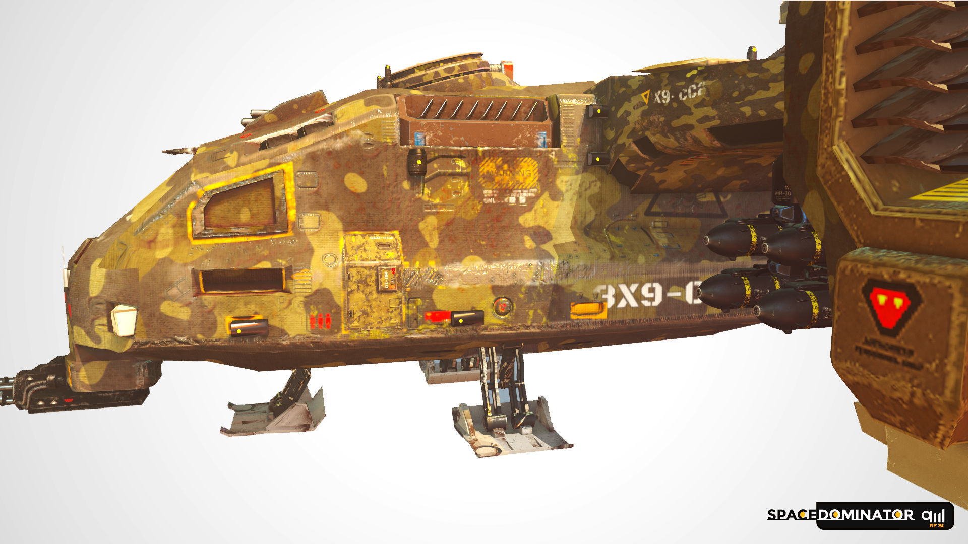 Spaceship Jet-Fighter - ready games and Video Production Low-poly 3D model_6