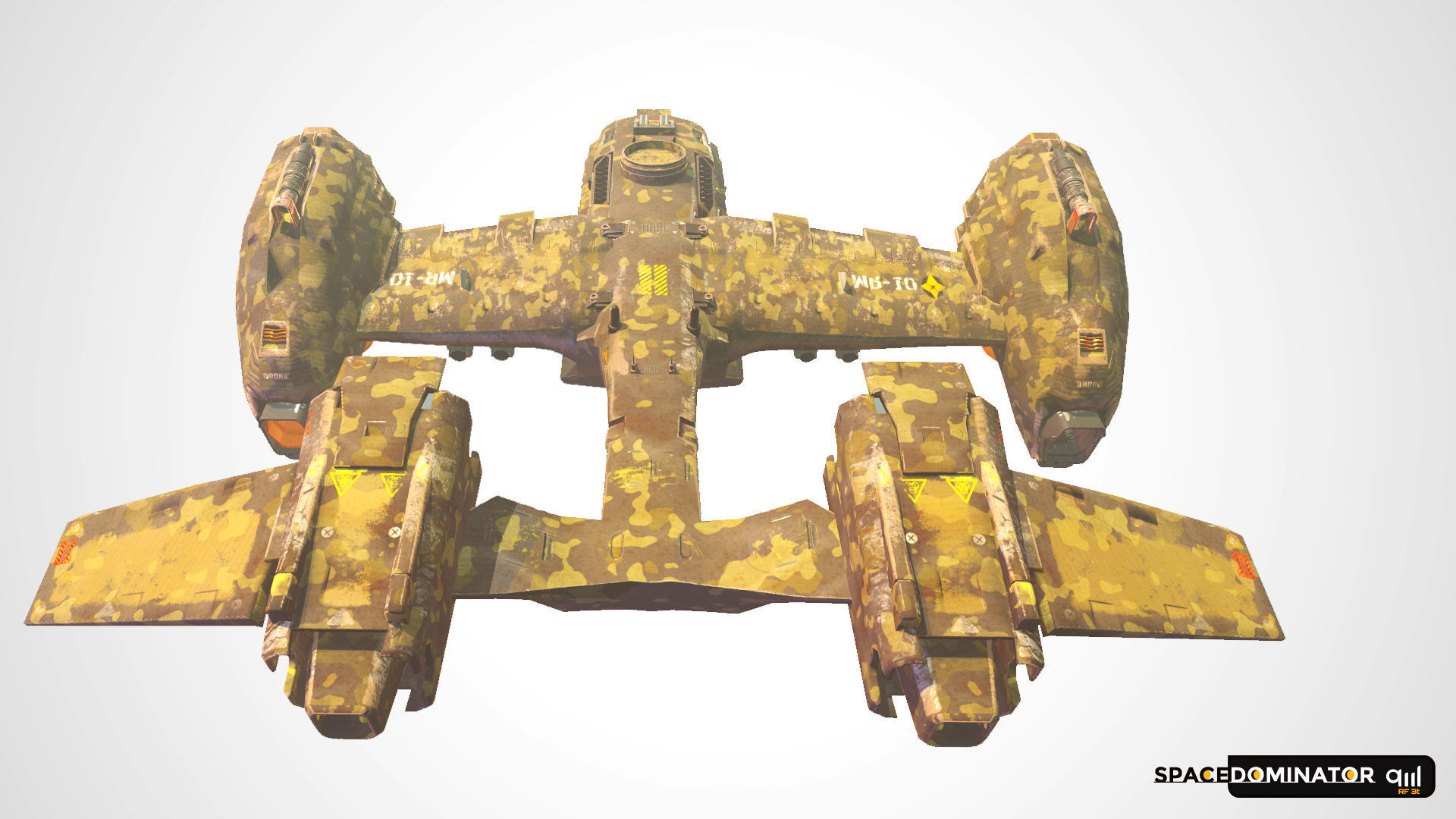 Spaceship Jet-Fighter - ready games and Video Production Low-poly 3D model_7