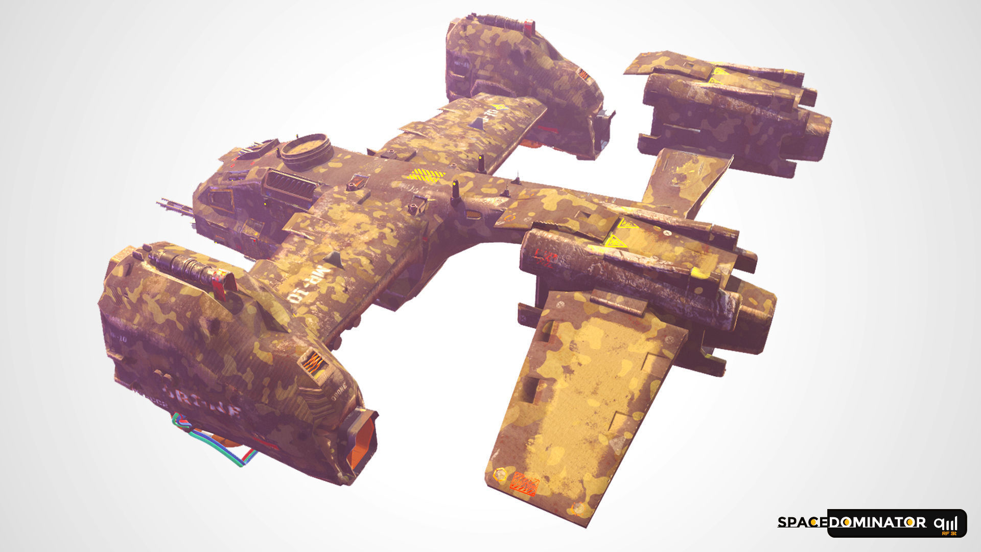 Spaceship Jet-Fighter - ready games and Video Production Low-poly 3D model_3