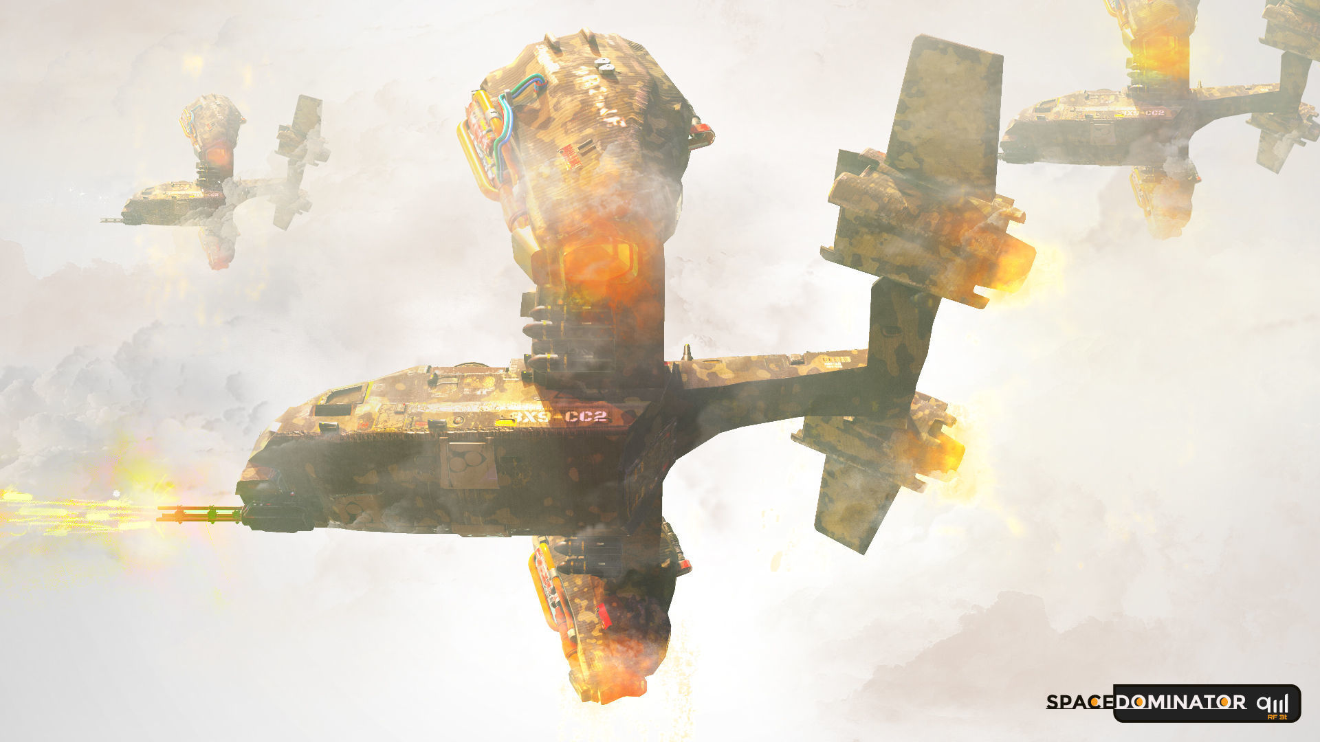 Spaceship Jet-Fighter - ready games and Video Production Low-poly 3D model_10