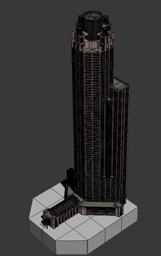 Chicago Building lowpoly Low-poly 3D model_9