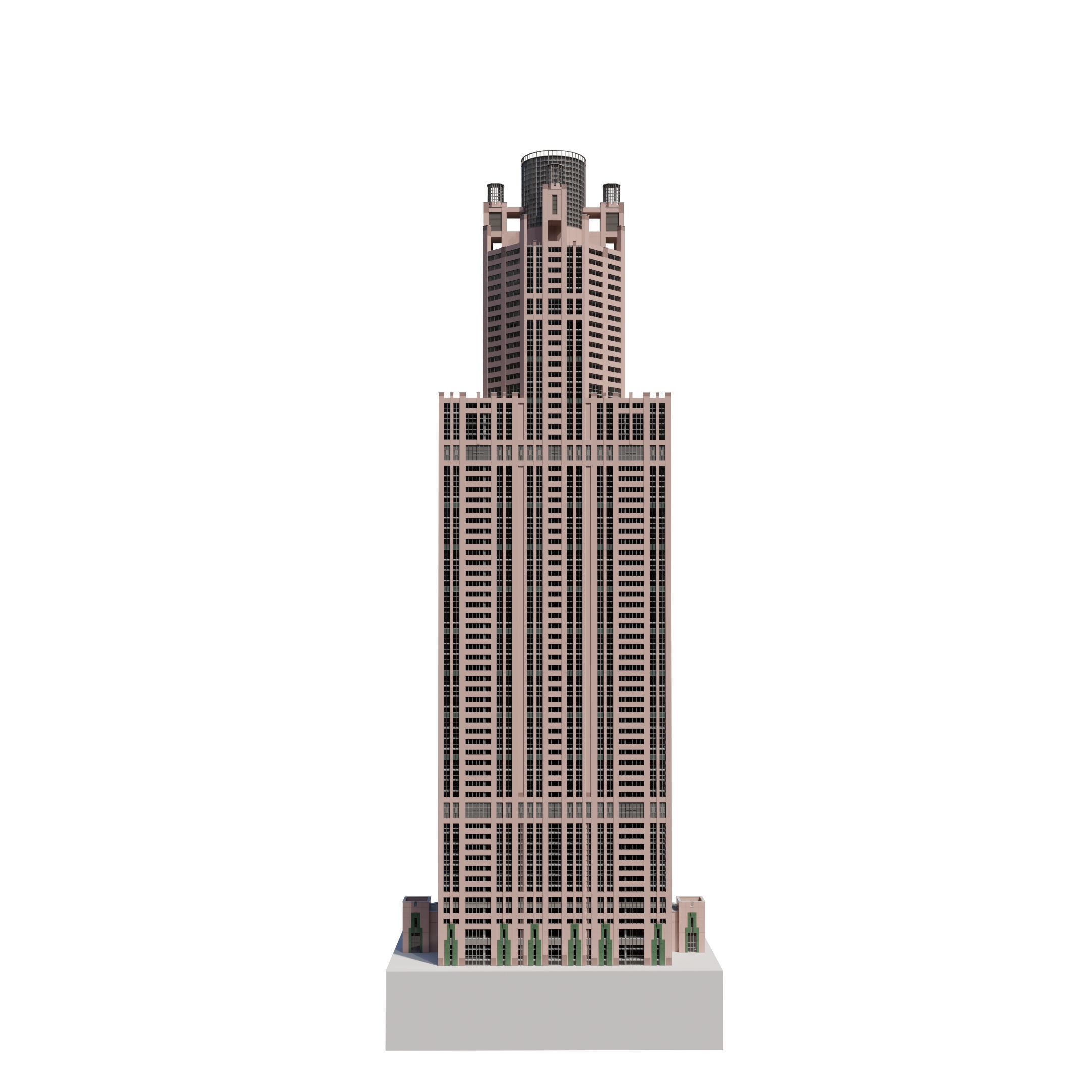 Chicago Building lowpoly Low-poly 3D model_6
