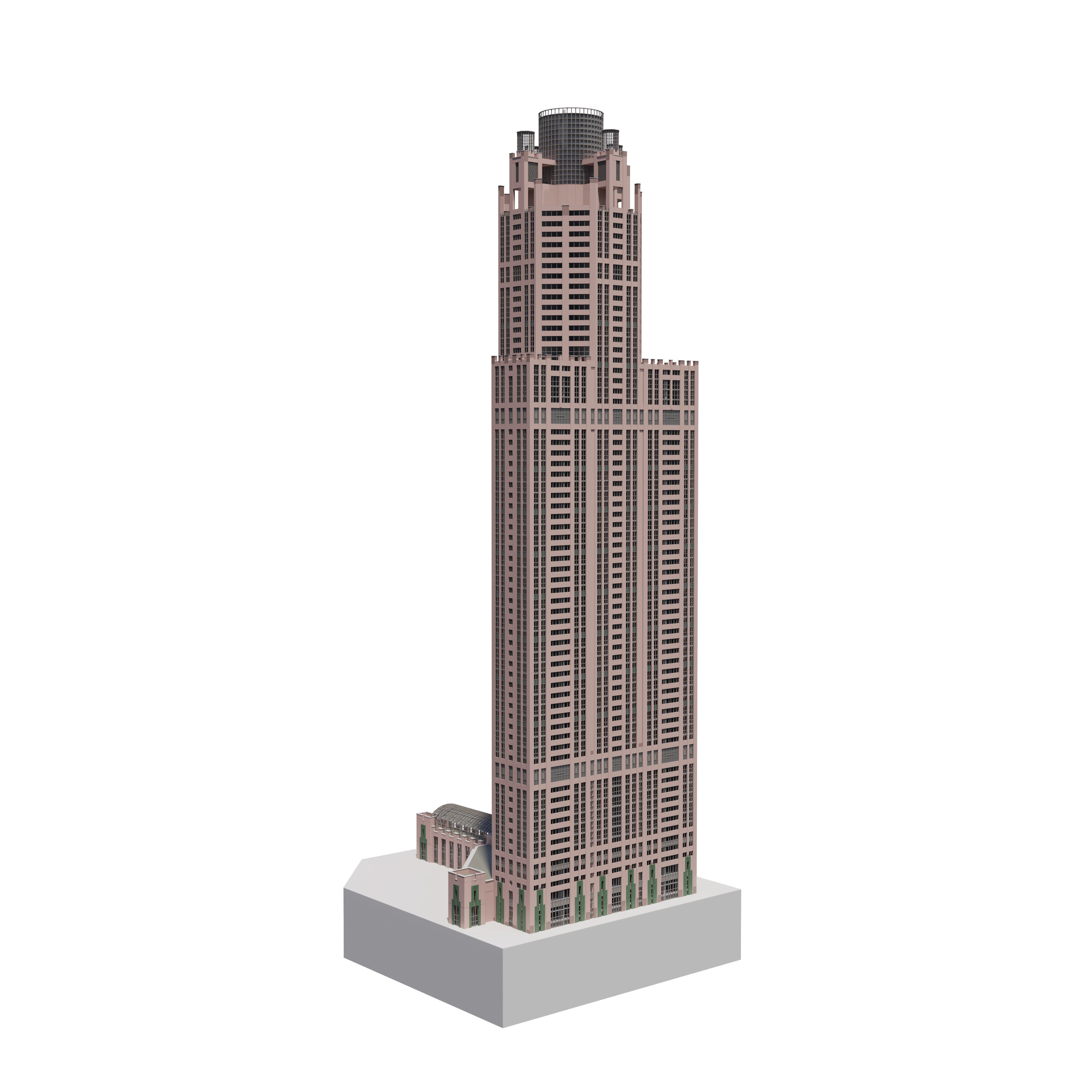 Chicago Building lowpoly Low-poly 3D model_4