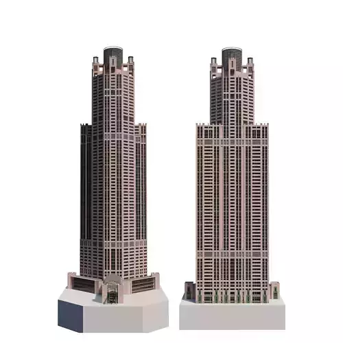 Chicago Building lowpoly Low-poly 3D model